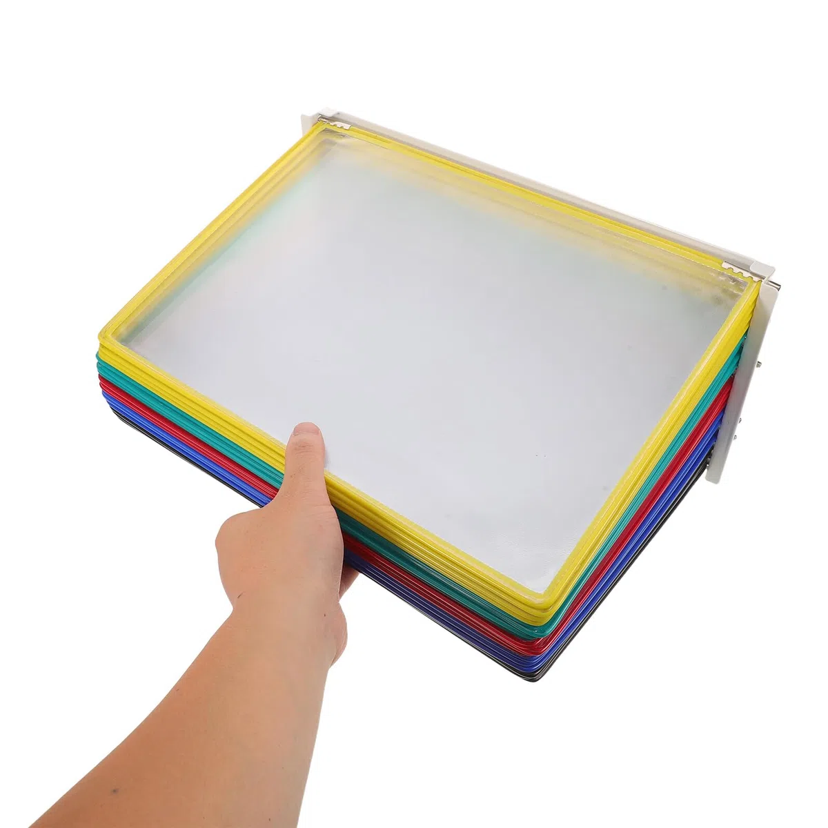 Wandmontierter Dokumentenorganizer 20 Fächer A4 aus Pvc und Metall | Klappbar, für Schreibtisch und Besprechungsplakate, Modern im Neutralen Look Zufällige Farbe