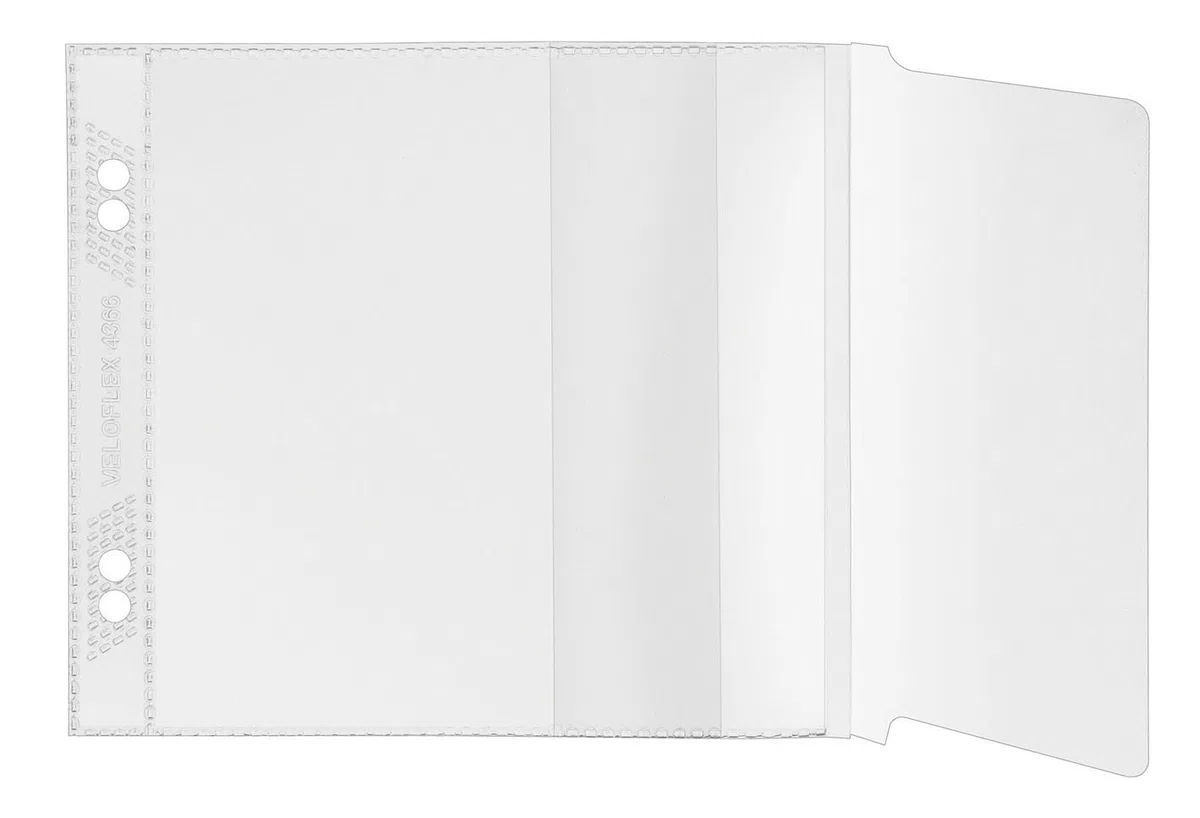Veloflex 4366100 CD/DVD-Abhefthülle 1CD transp. PP für Ringbuch 4166 Packung 100 Hüllen