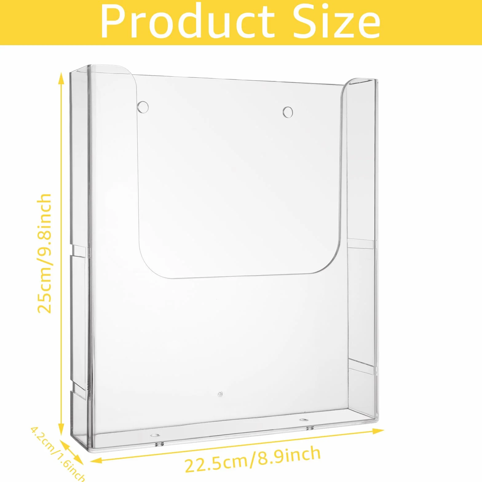 4 Stück DIN A4 Wandprospekthalter, Transparent Prospekthalter A4, Flyerhalter Acryl, Prospekthalter Wand, Flyer Aufsteller, Flyerständer Prospektständer Wandmontage