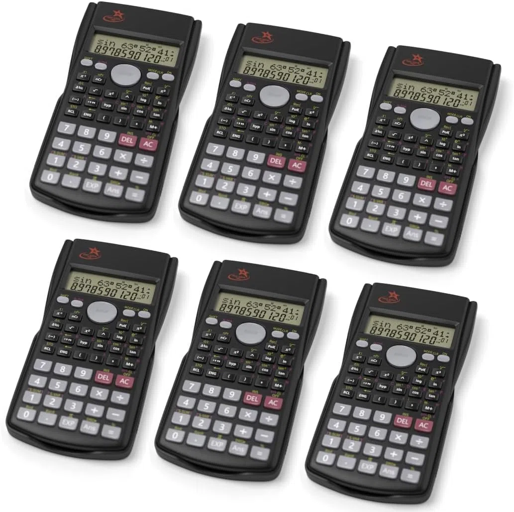 Red Star Tec SC 216 wissenschaftlicher Taschenrechner für die Schule, ohne Grafik, 6 Stück