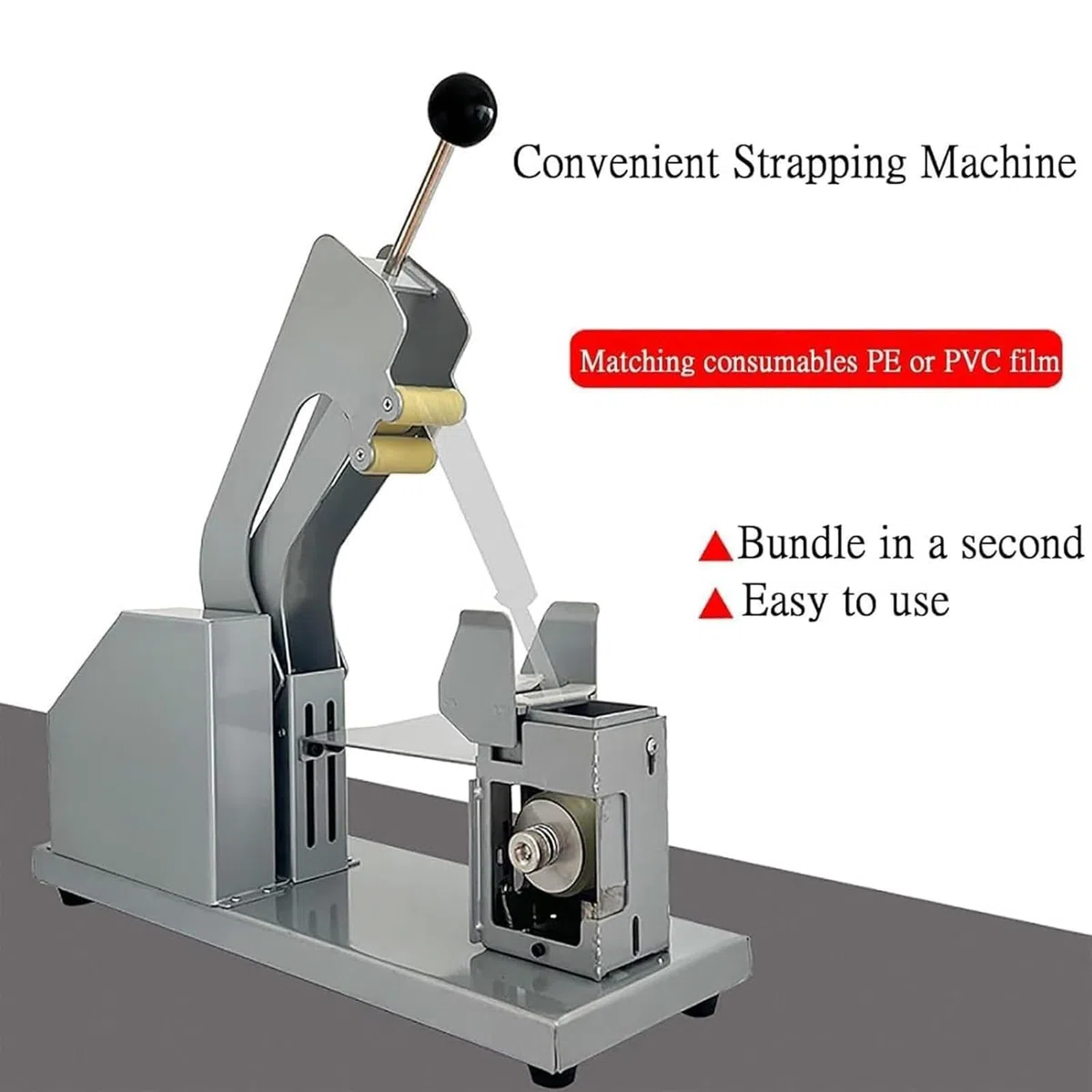 Gemüse-Umreifungsmaschine, halbautomatisches PE/PVC-Folienbindewerkzeug, Höhen- und Dichtheitskontrolle, Verpackungsausrüstung für Supermärkte und Einzelhandelseinrichtungen