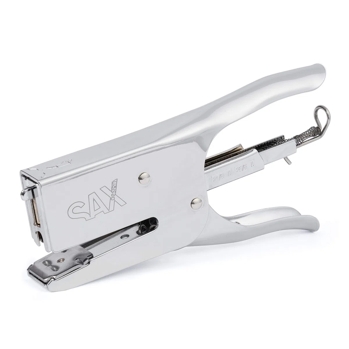 SAX 630 Heftzange, Hinterlademechanik (40 Blatt, Metal) silber | hohe Qualität & Rapid 24858100 Heftklammern 24/6mm Super Strong, rostfrei, 1000 Stück