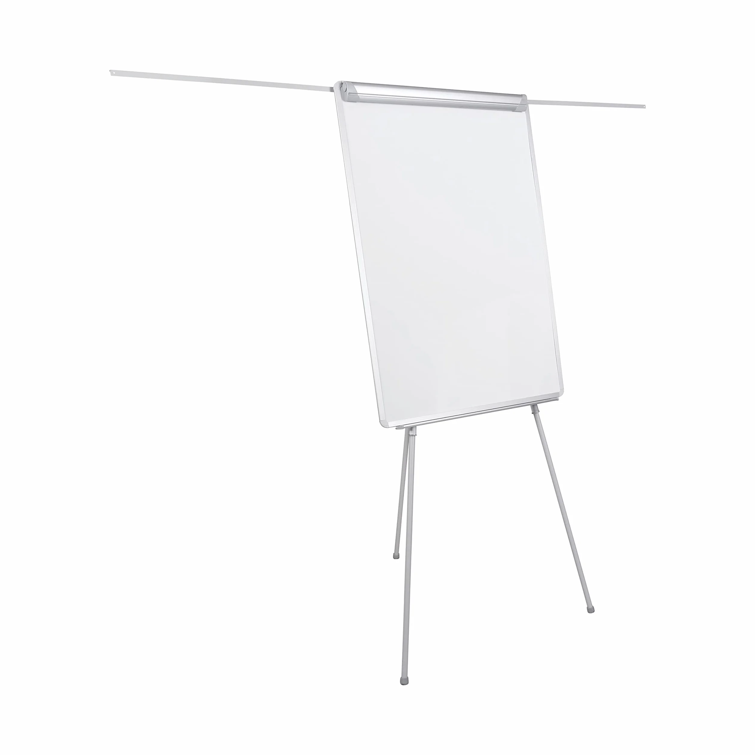 Bi-Office Dreibein Flipchart Grau mit ausziehbaren Armen, nicht-magnetisch, mit Stifteablage