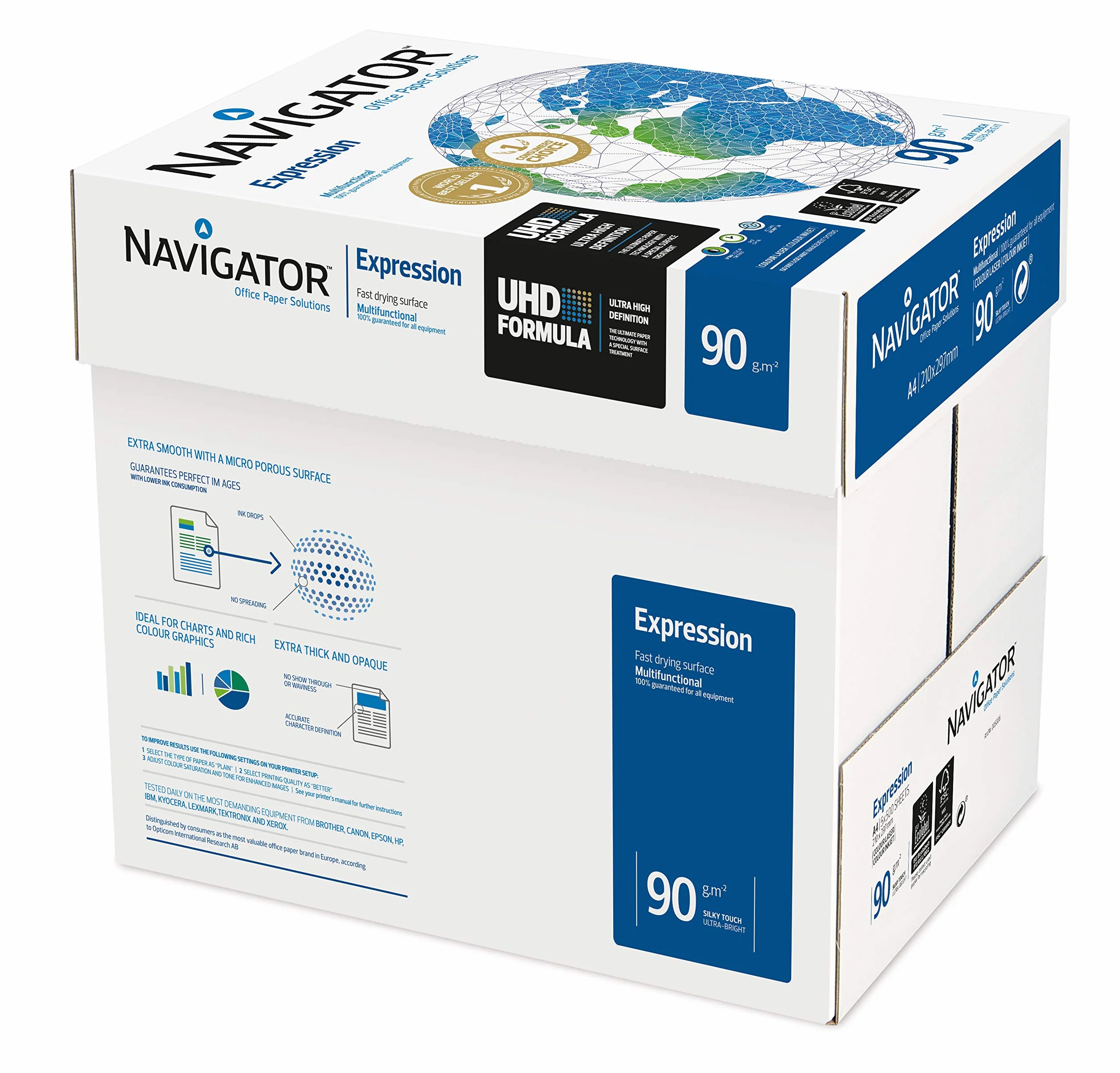 2500 Blatt Navigator Expression Inkjet / Kopierpapier 90g/m² A4 Papier