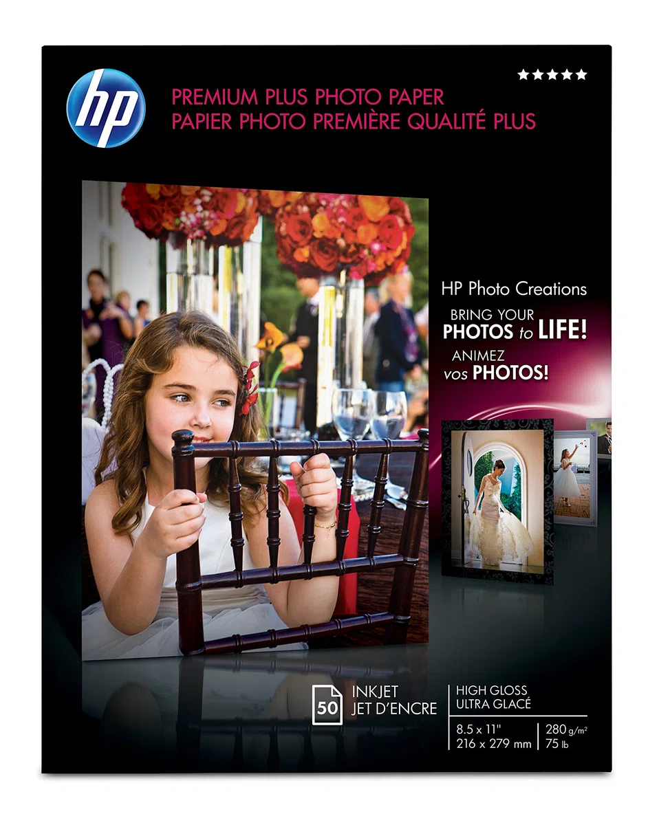 HP Premium Plus – Fotopapier glänzend – ANSI A (Letter) (216 x 279 mm) – 50 Blatt (S)