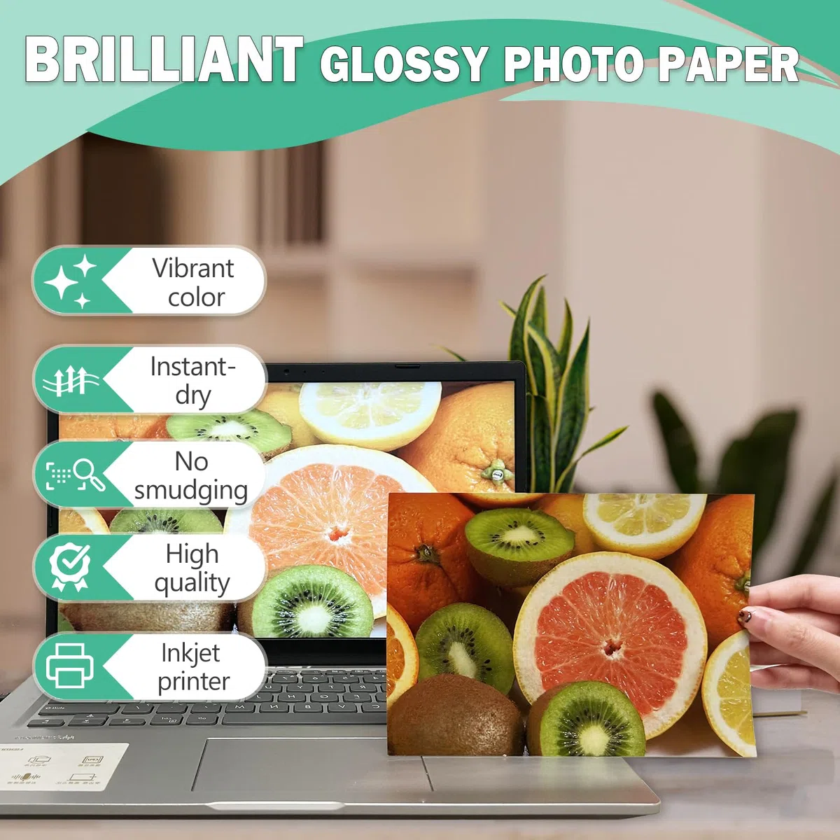 Glänzendes Fotopapier für Tintenstrahldrucker, A3+, großes Fotopapier, Super-B-Größe, 100 Stück, 200 g/m², 33 x 48 cm
