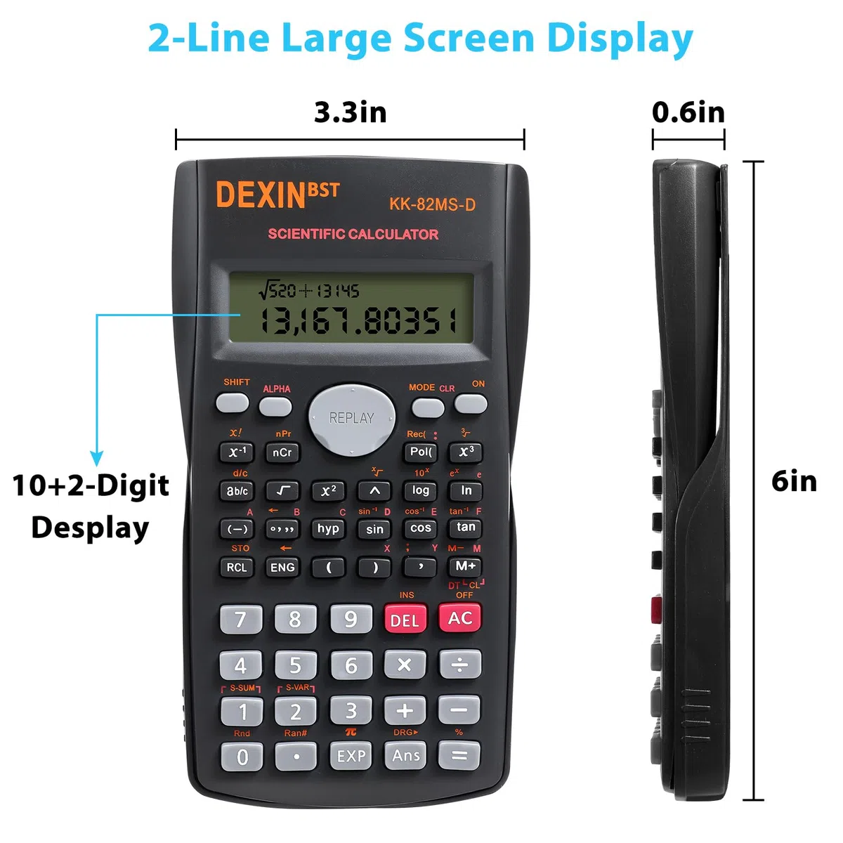 Wissenschaftliche Taschenrechner mit 2 Zeilen-Display, multifunktionaler Ingenieurrechner, ideal für Studenten, Ingenieure, Lehrer, Bauwesen, Finanzen, Büro, Schule, Geschäft, Schwarz, 30 Stück
