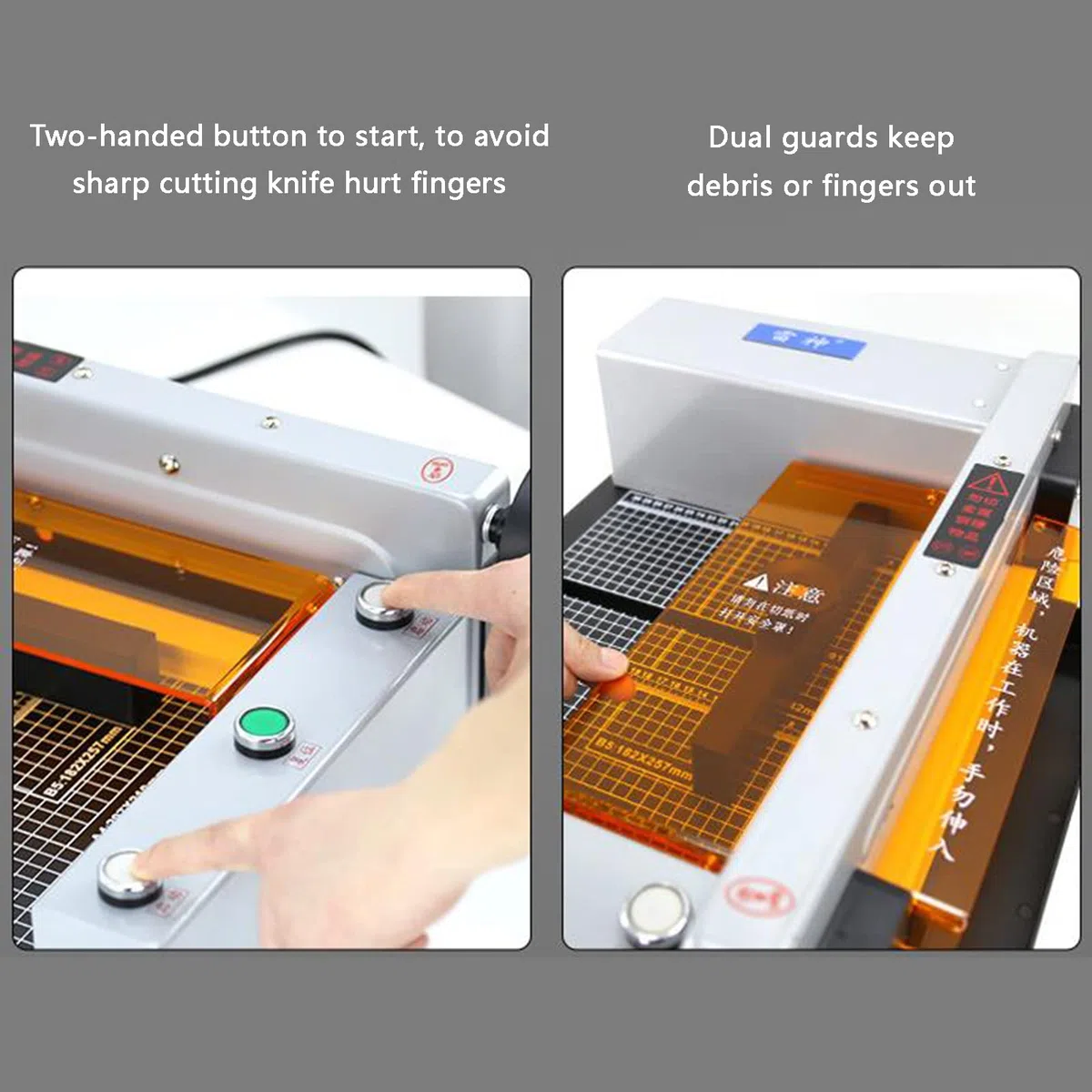 Elektrischer Papierschneider, robuster Schneidemaschine für Karton und Leder, 40 mm Schnittstärke mit Gitterlinien, perfekt für Büro, Zuhause und Schule