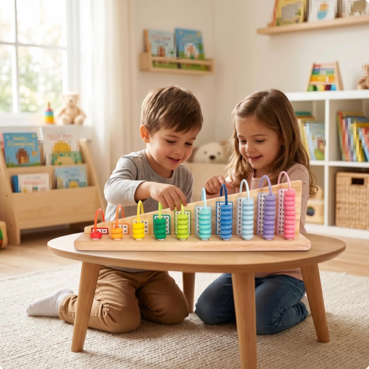 Kinder Rechenrahmen Holz Rechenbrett Zahlenbrett Lernspielzeug Addition Subtraktion mit Ergonomisch Geneigtem Brett Und Wiederholter Übung für Vorschule Grundschule Zuhause Geeignet