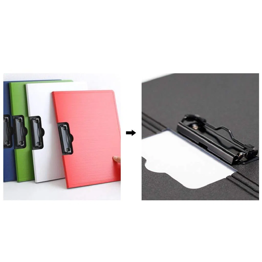 Mappen mit Taschen, Ordner-Berichtshülle mit Metallclip, 6-teiliges Set, Kunststoff-Aktenordner, Büro, Business, professionelles Briefpapier, Präsentationsordner in 6 Farben, Aktenordner (Farbe: Rot)