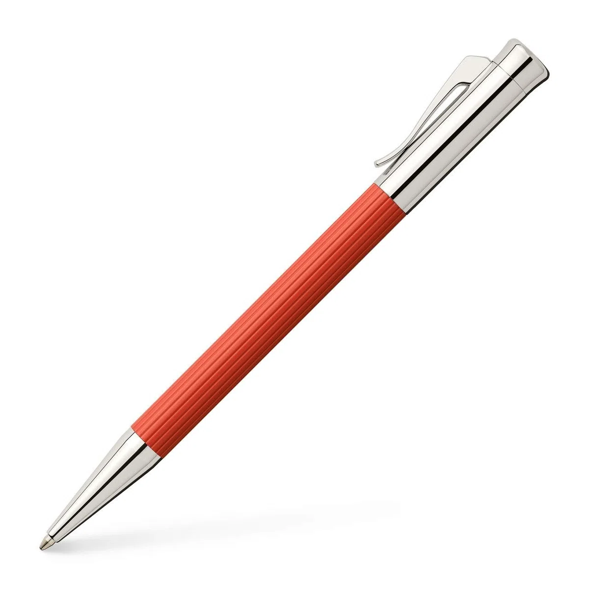 Graf von Faber-Castell - Kugelschreiber Tamitio India Red | Dokumentenechte Großraummine 0,5 mm, kannelierter Metallschaft und Geschenkverpackung