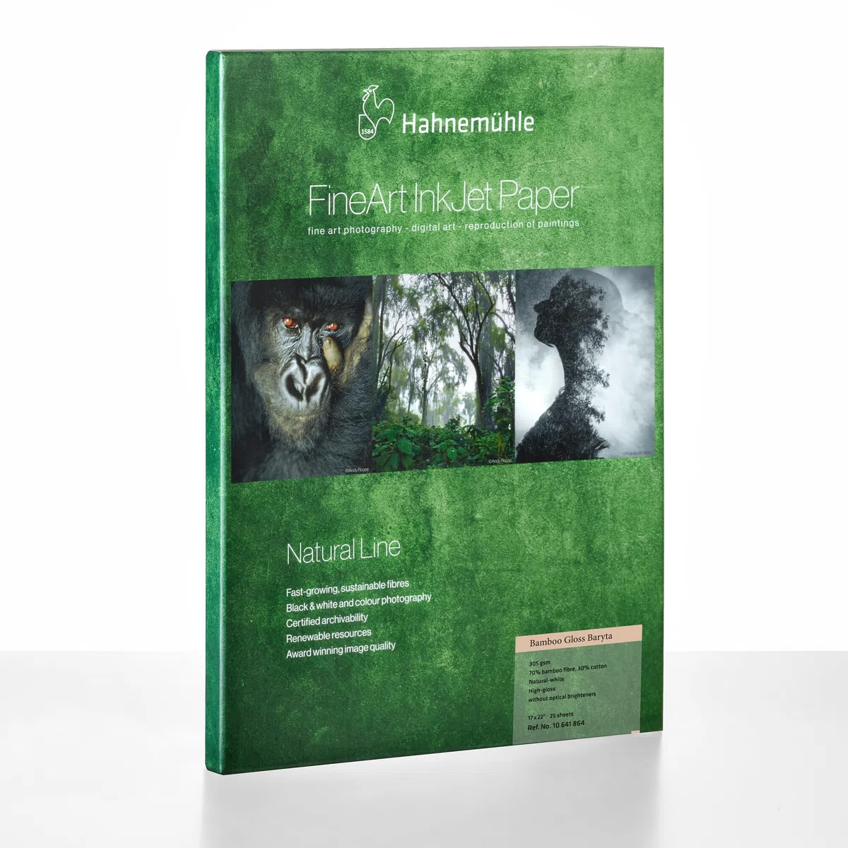 Hahnemühle Bamboo Gloss Baryta, nachhaltiges Inkjet-Fotopapier mit 90% Bambusfastern, naturweiß, 305 g/m² (297 x 420 mm)