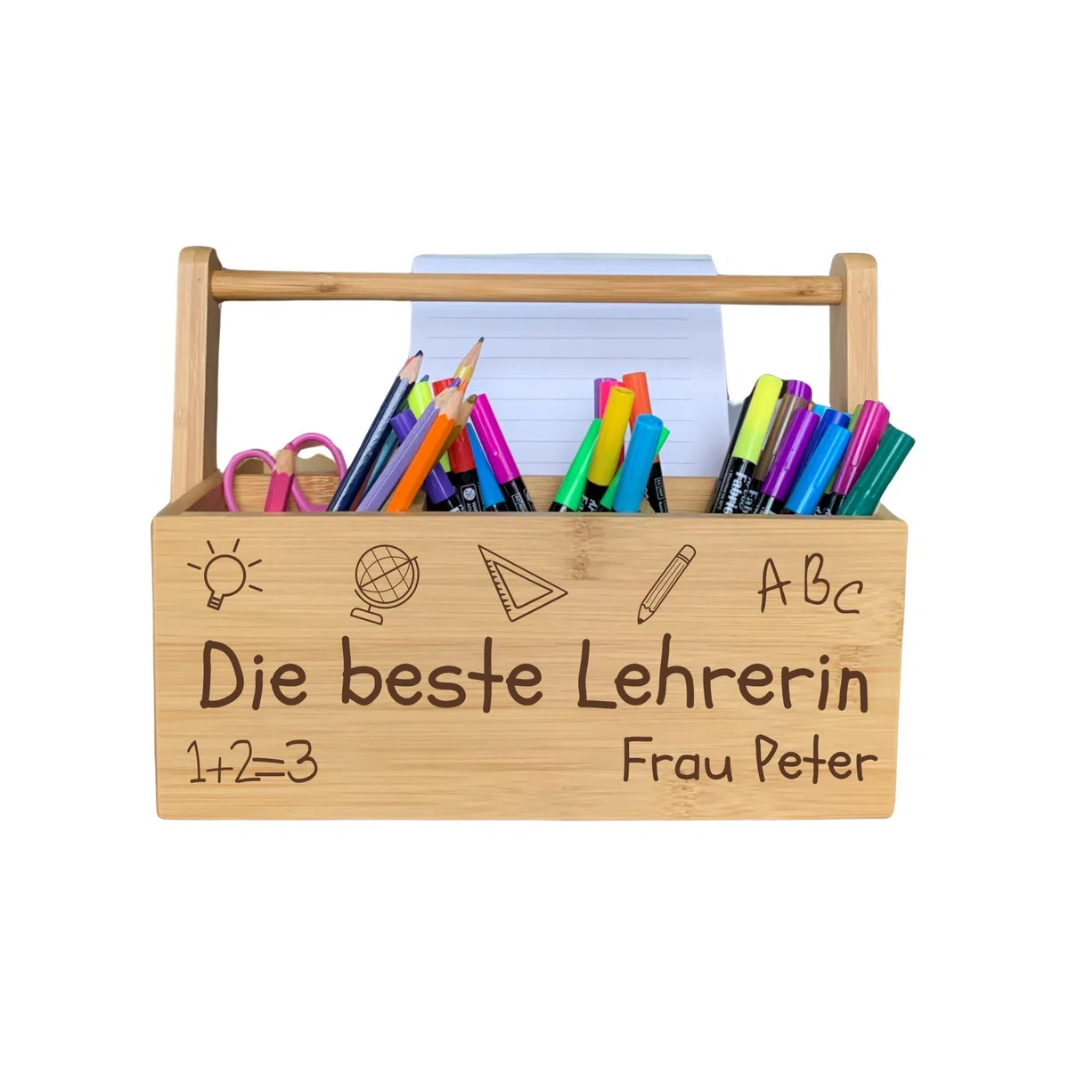 Stiftehalter Geschenk Lehrerin, Lehrer, Erzieherin | Abschiedsgeschenk, Schreibtischorganizer, Personalisierte Stiftebox