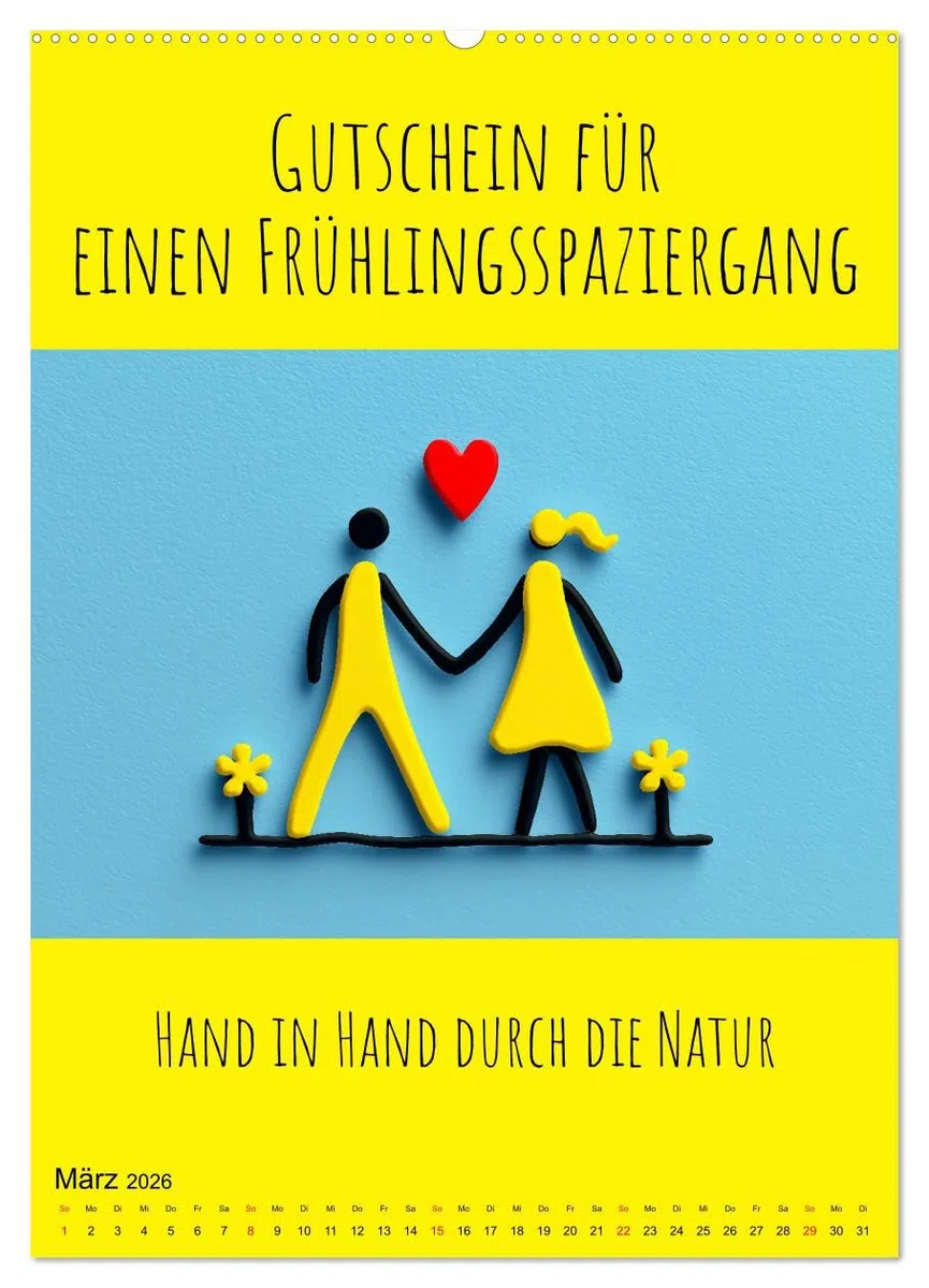 Gutscheinkalender - Gutschein Karten als Geschenk der Liebe (hochwertiger Premium Wandkalender 2026 DIN A2 hoch), Kunstdruck in Hochglanz: Geschenk ... für Frauen und Männer. (CALVENDO Menschen)