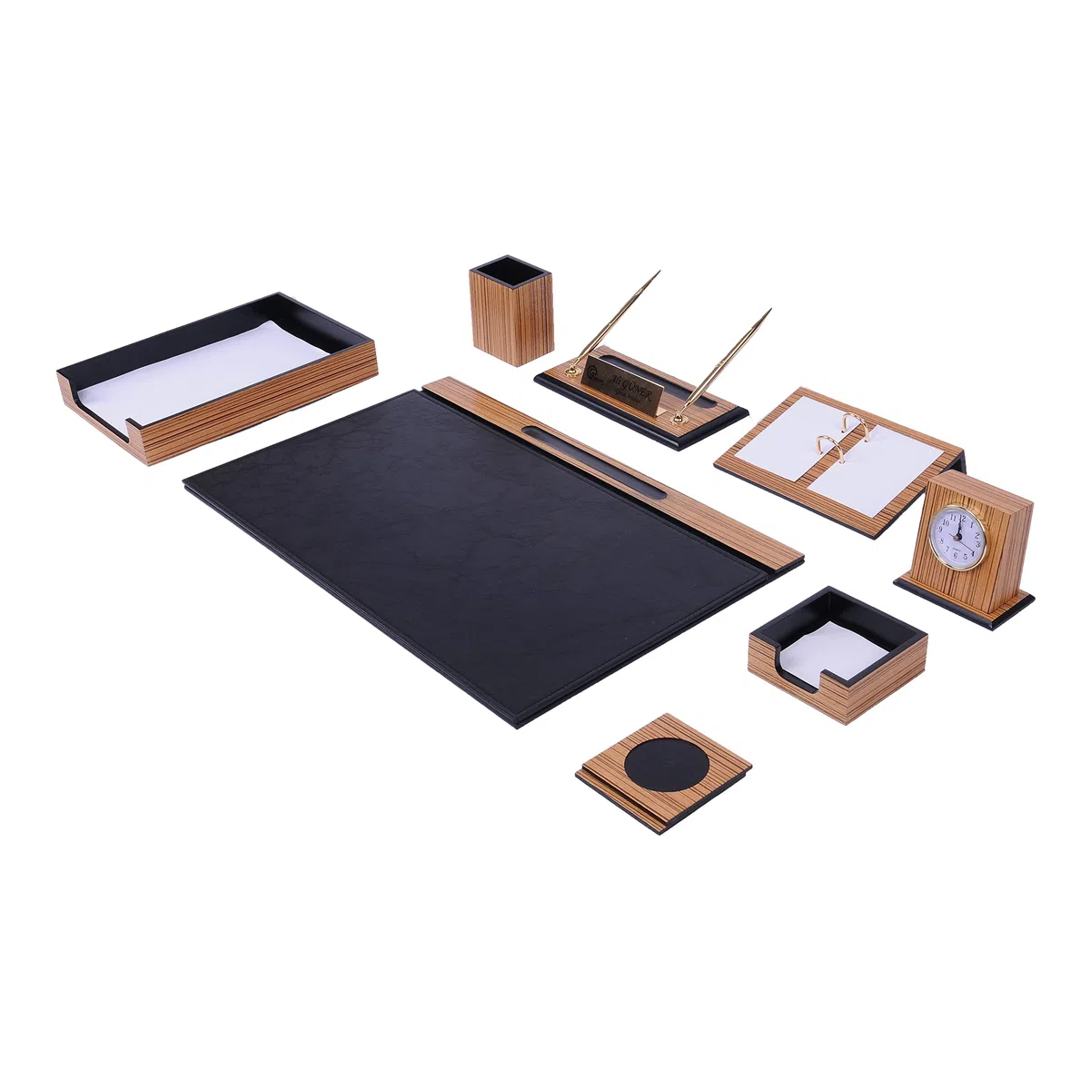Schreibtisch-Set aus Holz, Schreibtisch-Organizer-Set, 11-teiliges Zubehör, Schreibtisch-Organizer, Dokumentenablage, Büro-Schreibtischzubehör, Schreibtischunterlage, Schreibtischaufbewahrung