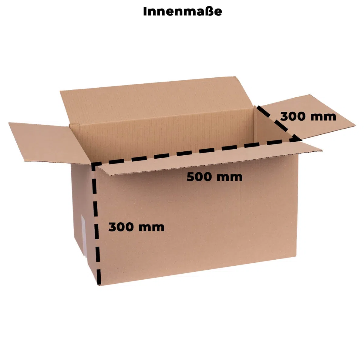 smiley pack 100 Stück Faltkartons 500 x 300 x 300 mm braun KK108 Versandkarton Verpackungskartons 50 x 30 x 30 cm aus Wellpappe 1 wellig Karton Pappkarton Versandbox Paket Päckchen