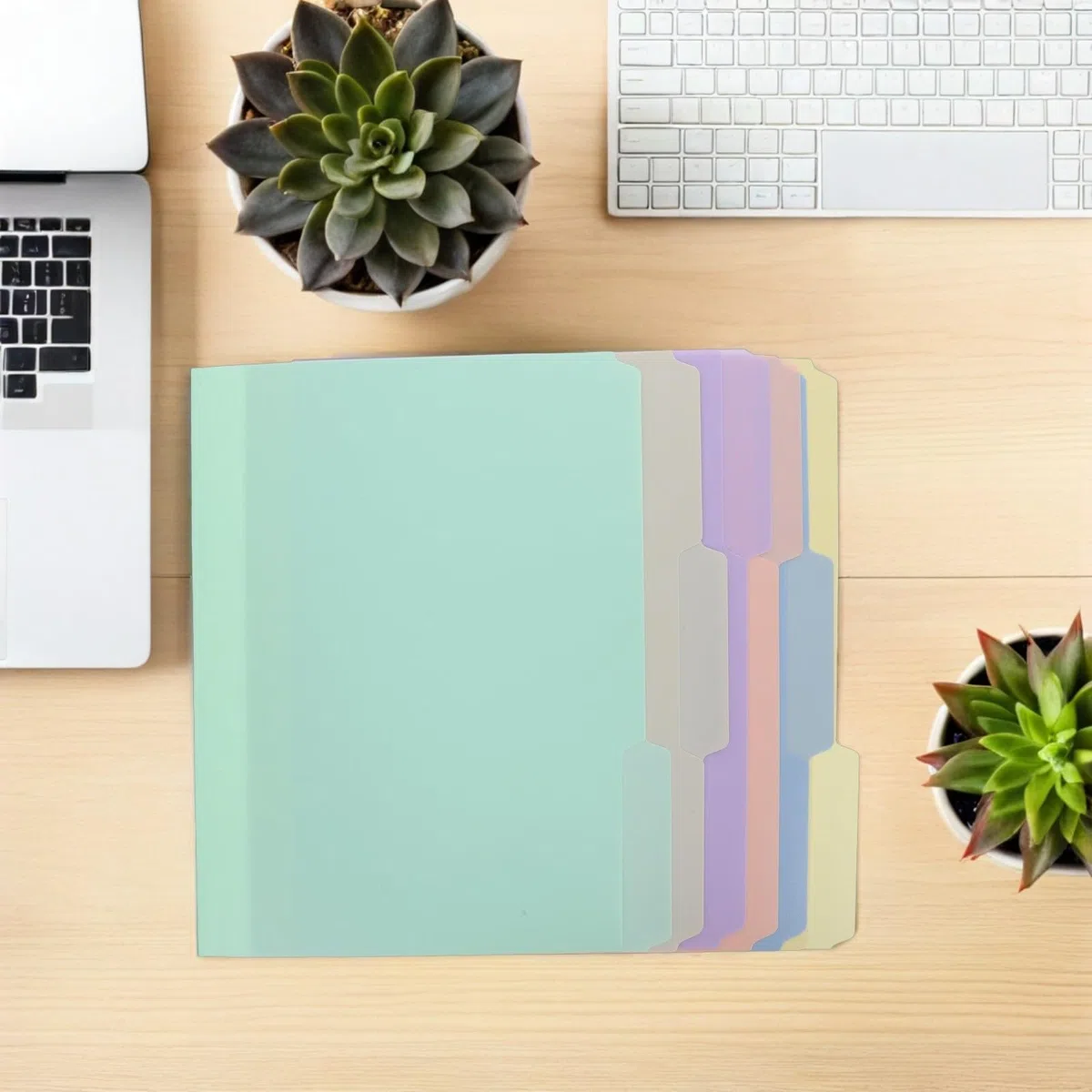 36 Stück Kunststoff Manila Aktenordner mit 1/3 Registerlaschen Platzsparende Aufbewahrung und Desktop Organisation für Bücherregale und Projektmanagement