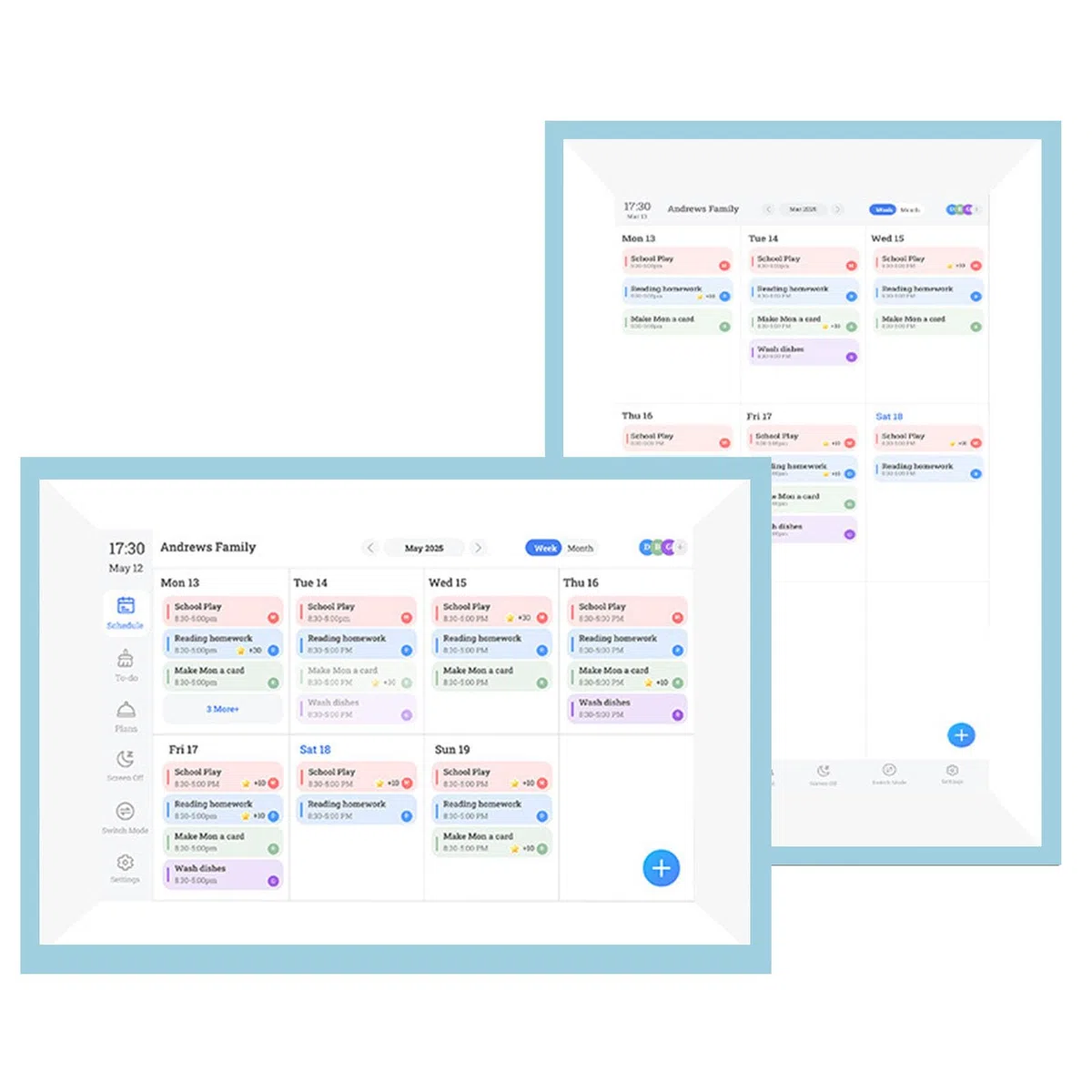 Elprico 10.1 Zoll Digitaler Kalender, Digitale Kalender- und Chore -Diagramm, Intelligentes Touchscreen Interactive Display für Familienpläne, WiFi Smart Family Planner, für Zuhause und
