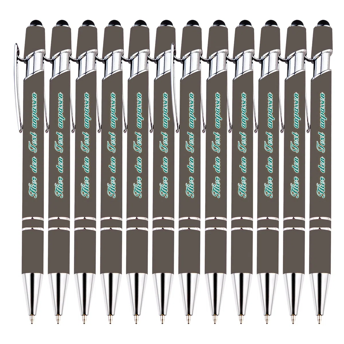 Personalisierter Kugelschreiber mit schwarzer Tinte, individueller Kugelschreiber mit Geschäftswerbung, Telefonnummer, kapazitiver Stift für Berührungen, Stift mit mittlerer Spitze, 216 STK