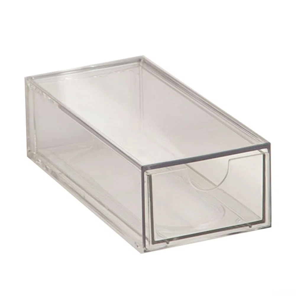 Set mit 5 transparenten Acryl-Schreibtischboxen mit Schubladen, transparenter Aufbewahrungsschrank für Büro, Zuhause und Bastelbedarf (A)