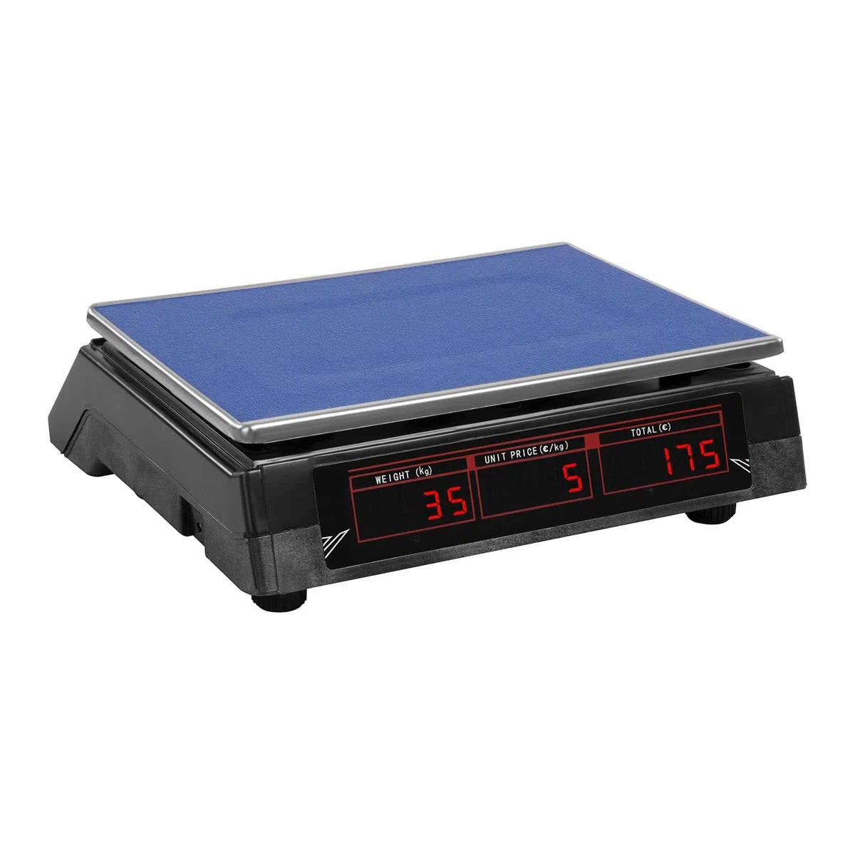 Steinberg Systems Kontrollwaage Digitalwaage Tischwaage (bis 30 kg, Genauigkeit 2 g, LED-Display, Akku bis 40 Std. Betrieb, versch. Funktionen) Schwarz