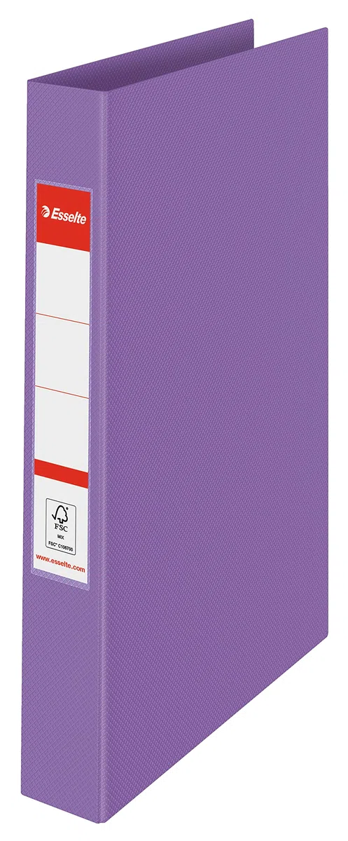 Esselte Ringordner, 10er Pack, 190 Blatt Kapazität, 42 mm Rückenbreite, A4-Ordner mit 2 Ringen und festem Einband, für Zuhause/Büro, zur Schreibtischorganisation, Colour'Breeze Serie, Lavendel, 628434