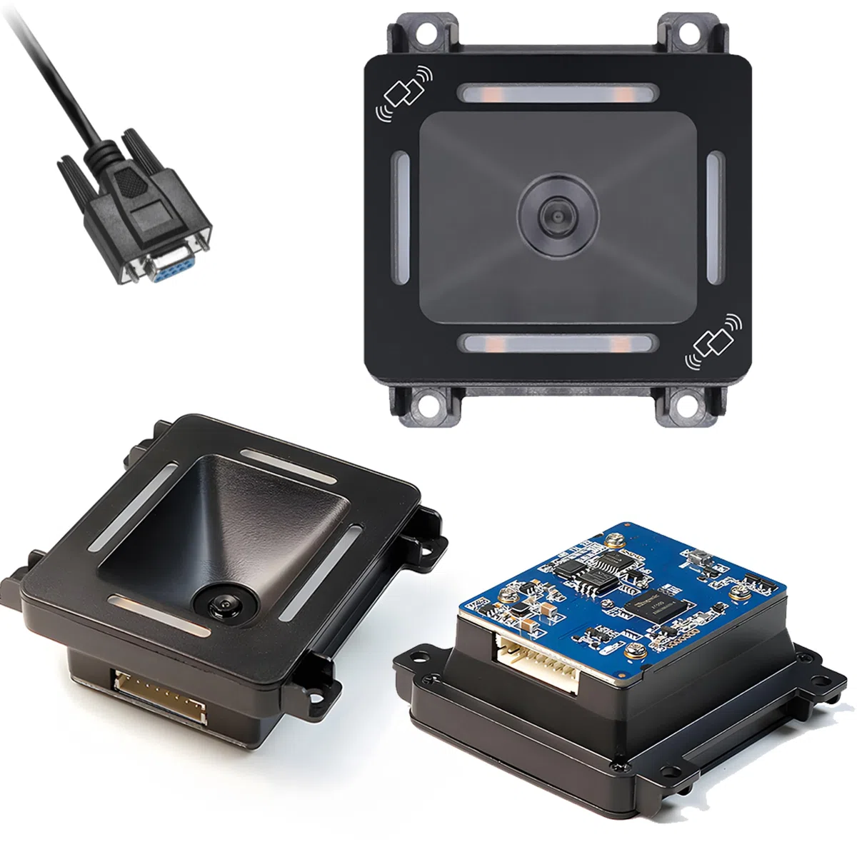HDWR HD-SM820 Scanmodul 1D 2D QR mit RFID-Leser, RS232, eingebettet | Einbaumodul mit CMOS-Matrix, kompaktes Design, für Kioske, Automaten und Zutrittssysteme