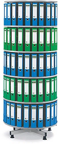 Ordnersäule mit 5 Etagen H 203 cm, Durchmesser 80 cm