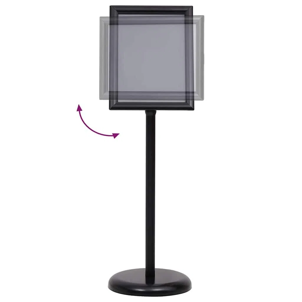 2er Set Plakatständer Schwarz, Höhenverstellbarer Infoständer aus Aluminium für Innen- und Außenbereich, Flexibler Kundenstopper für Messen und Verkaufsräume, 32,7 x 24 cm