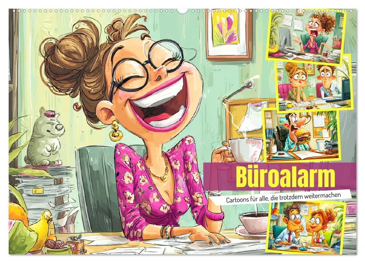CALVENDO - Büroalarm. Cartoons für alle, die trotzdem weitermachen (Wandkalender 2027 DIN A2 quer), Monatskalender: Ein witziger Cartoon-Kalender für alle, die im Büro durchhalten müssen