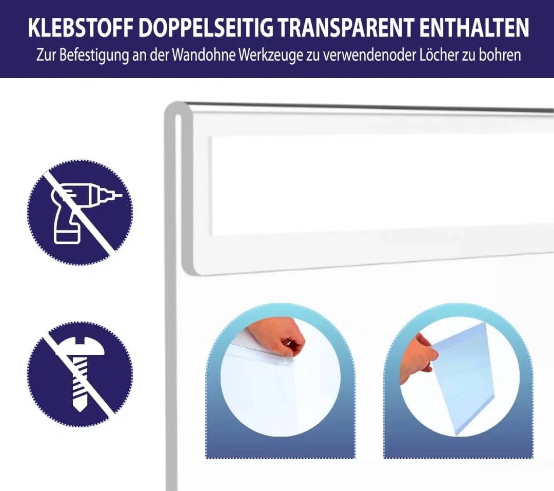 GOYAPRINT Packung 10 Stück Selbstklebend Wandhalterung für Dokumente, Wandhalter für Prospekte, Plakathalterung, Plakatwand, Plakatdisplay Ideal für Geschäfte und Büros (10 Stück)