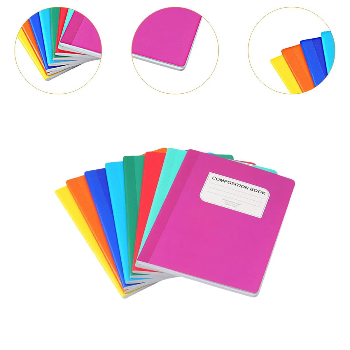 8 Stück Notizbuch Tagebuch Merkbuch Schulheft Planer mit Dickem Linierten Papier für Ein Sauberes Schriftbild für Schüler Studenten Und Fachleute B, Einfarbig