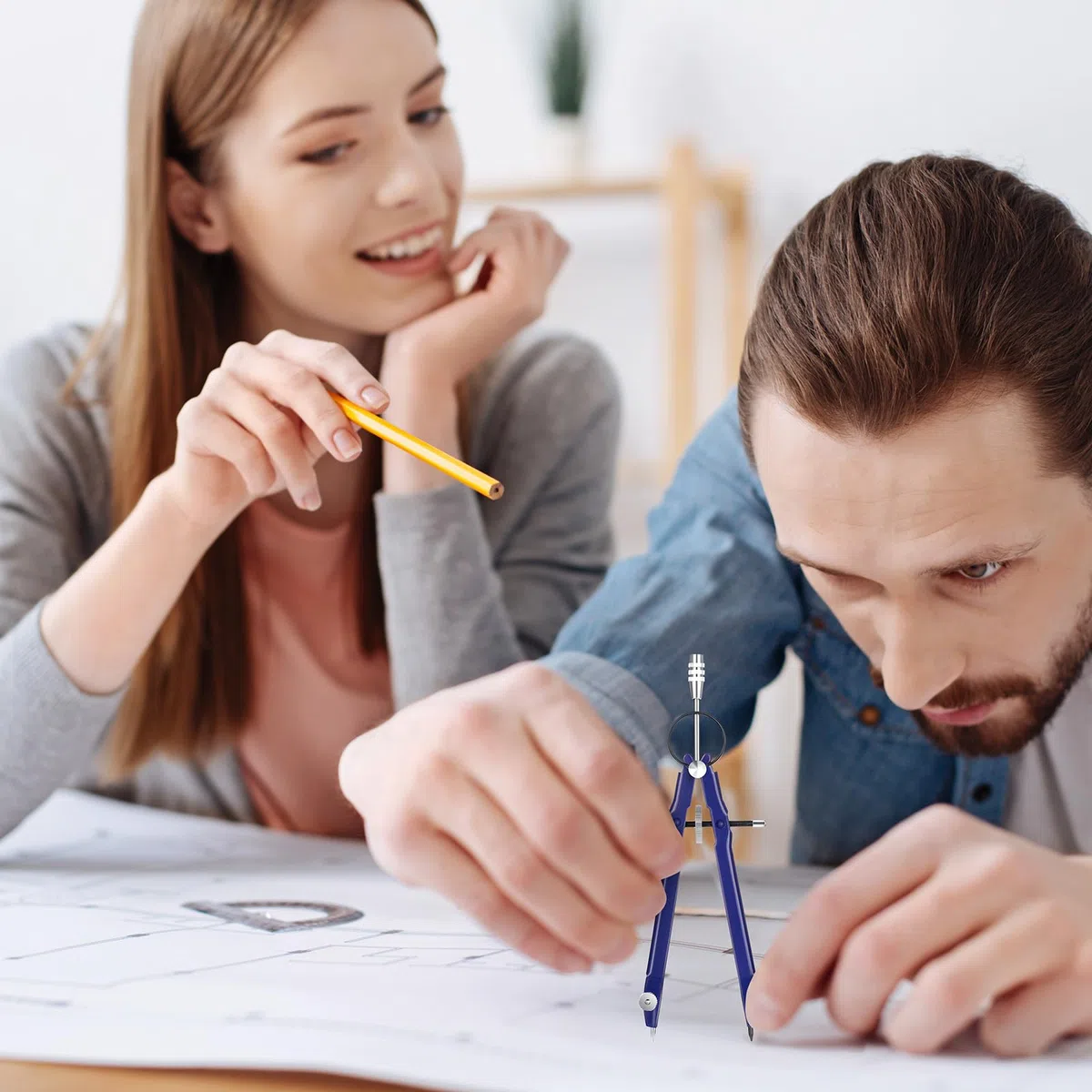Zonon Kompass für Geometrie, Zeichnen, Metallzirkel mit zusätzlichen Nachfüllungen und Kreis-Zeichenwerkzeug für Mathematik, Zeichnen, Messen, Holzbearbeitung, Büro, 3 Farben (30)