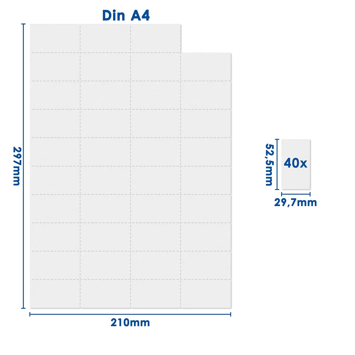 mashpaper Kopierpapier perforiert DIN A4 Karton weiß 40 Abschnitte 500 Blatt je Packung