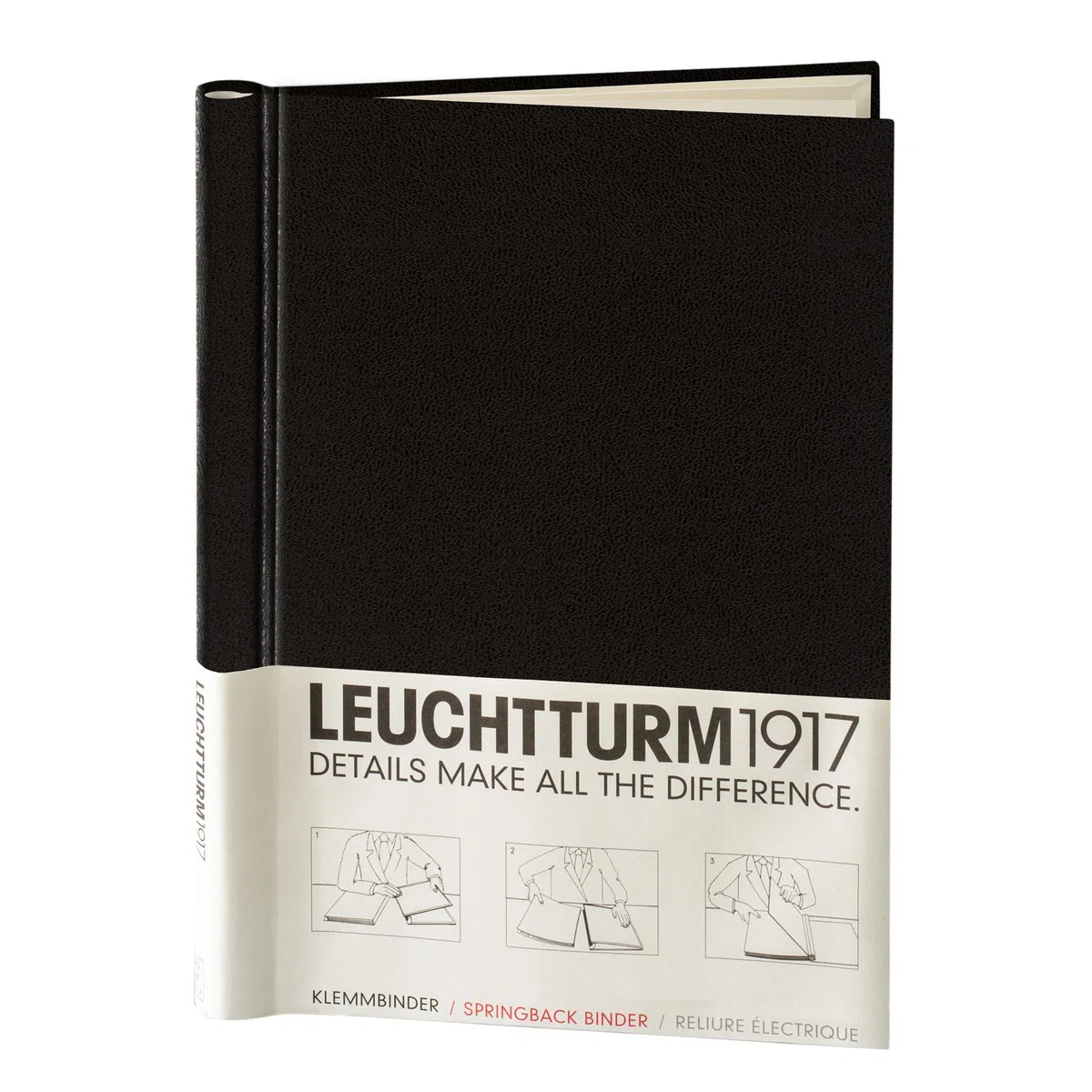 LEUCHTTURM1917 318056 Klemmbinder PEKA für 150 Blatt, schwarz