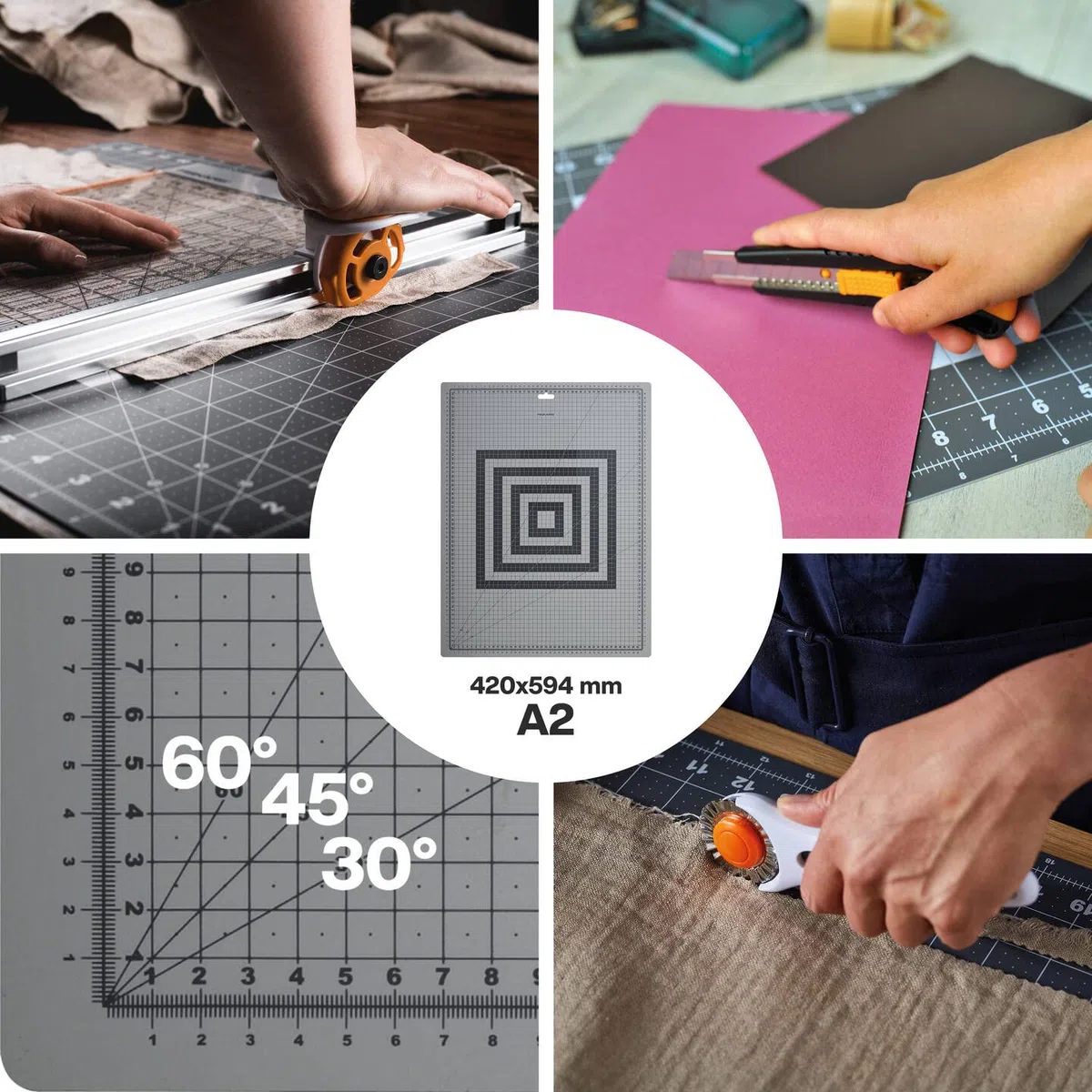Fiskars A2 Schneidematte, 45 cm x 60 cm, Schnittfest, 1003895