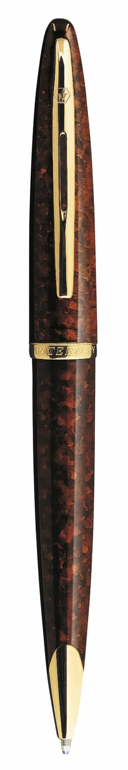 Waterman Carène Kugelschreiber | Marine Amber mit Clip aus 23-karätigem Gold | mittlere Schreibspitze | blaue Tinte | Geschenkbox