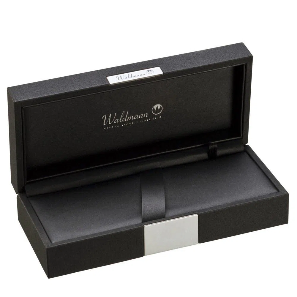 Waldmann Kugelschreiber Tuscany, Linien-Design, schwarz, Sterling Silber