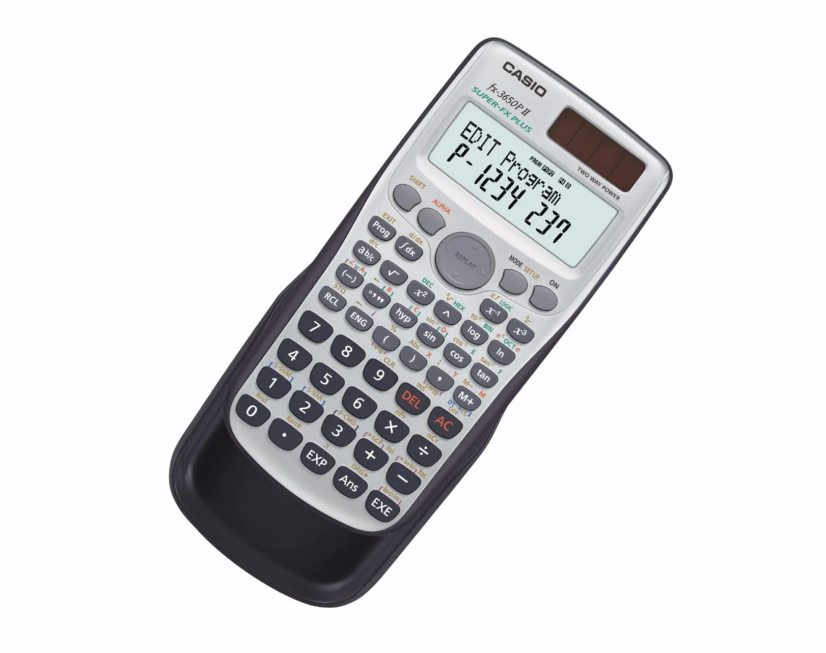 Casio FX-3650P II programmierbarer Rechner mit 279 Funktionen, 2-Zeilen-Display, Batterie/Solarzelle