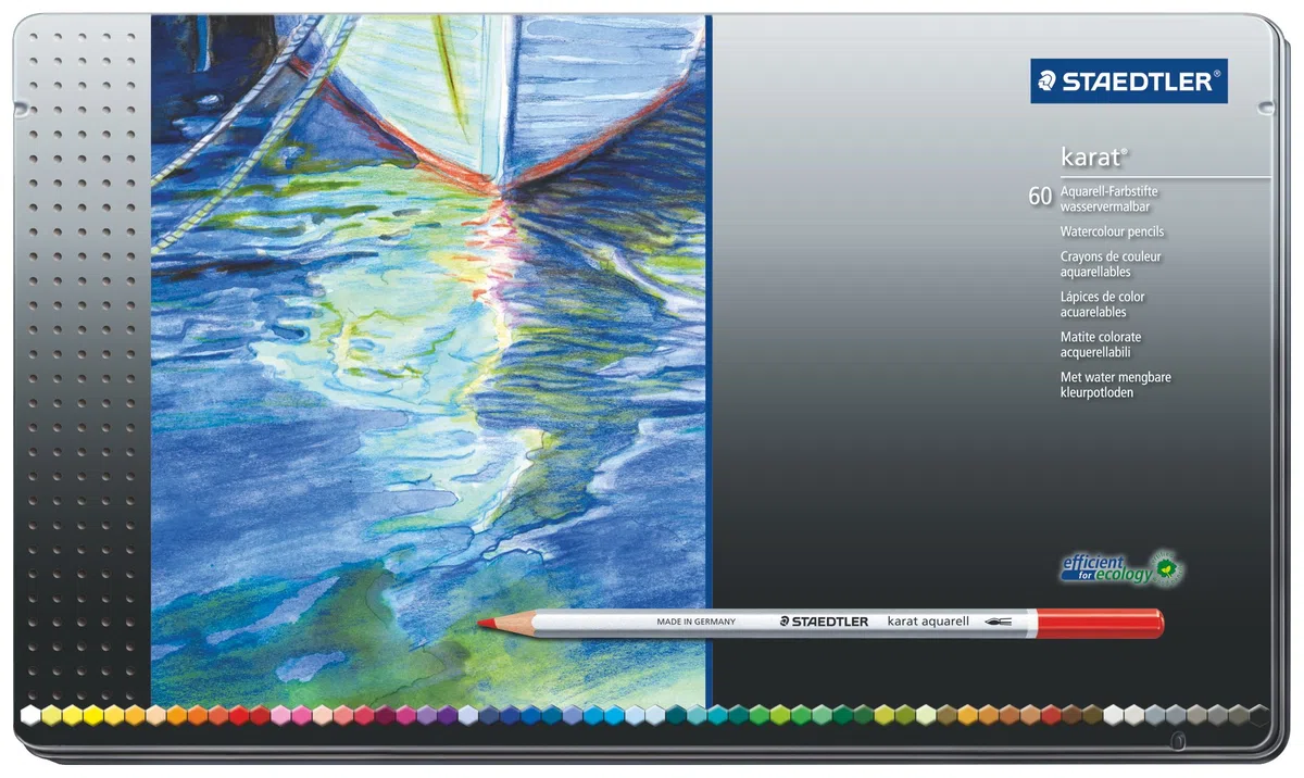 Staedtler Karat Aquarell Premium Watercolor Pencils, Set of 60 Colors (125M60) by Staedtler
