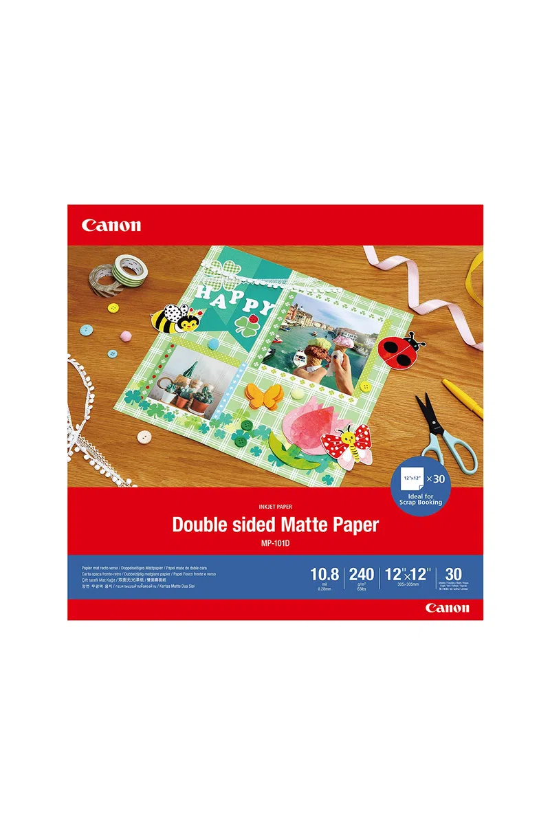 Canon 30,5 x 30,5 cm MP-101D Doppelseitiges Matt-Fotopapier / 30 Blatt - Perfekt für Scrapbooking