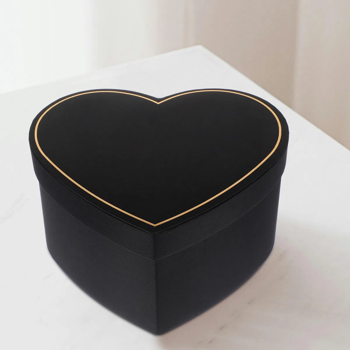 Healeved Geschenkbox Abschlussfest Schwarze Stoffbox mit Deckel Herzförmige als Elegante Verpackung Geschenkbox für Zuhause oder Bridal Shower