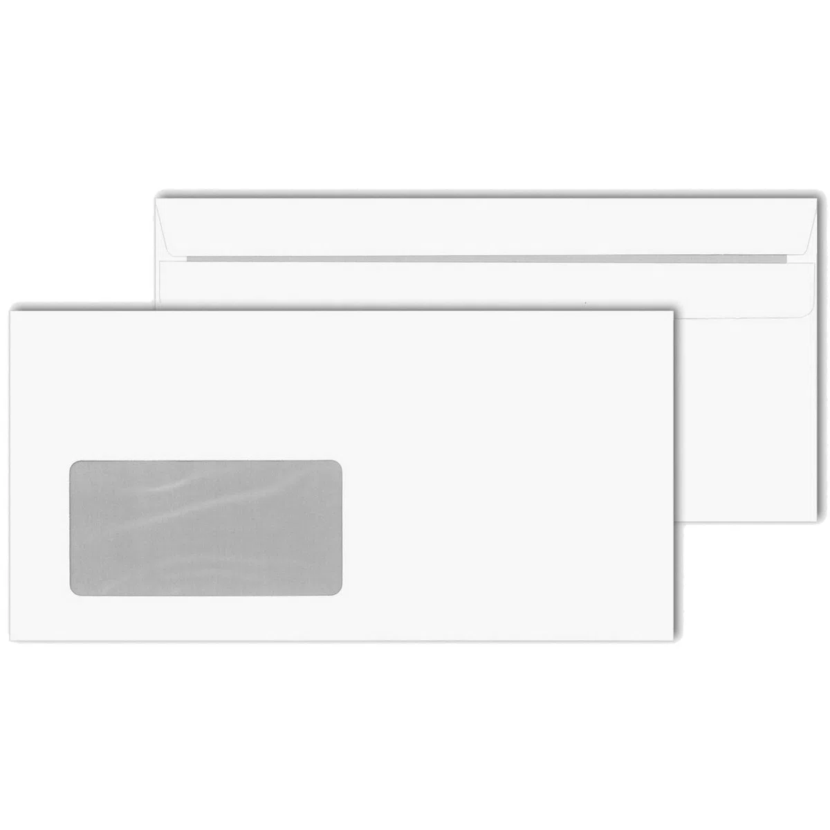 KK Verpackungen Briefumschläge DIN Lang 110x220 mm | 7000 Stück, 75 g/m² selbstklebend | Mit Fenster | Kuverts Weiß