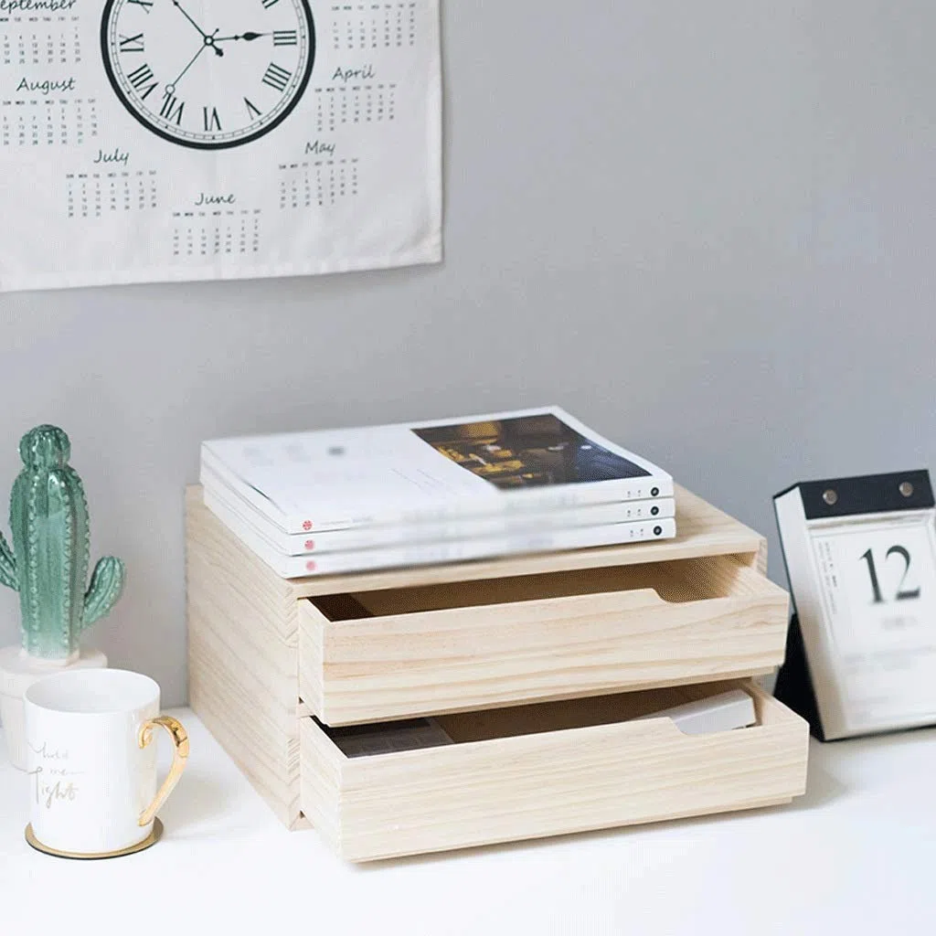Aufbewahrung Ordner/Schnellhefter/Organisator/Holzschublade Art Desktop Bücherregal Multifunktions-Dateiablage Arbeitsbereich Schreibtisch Veranstalter for Home Office Ablagesystem Organizer