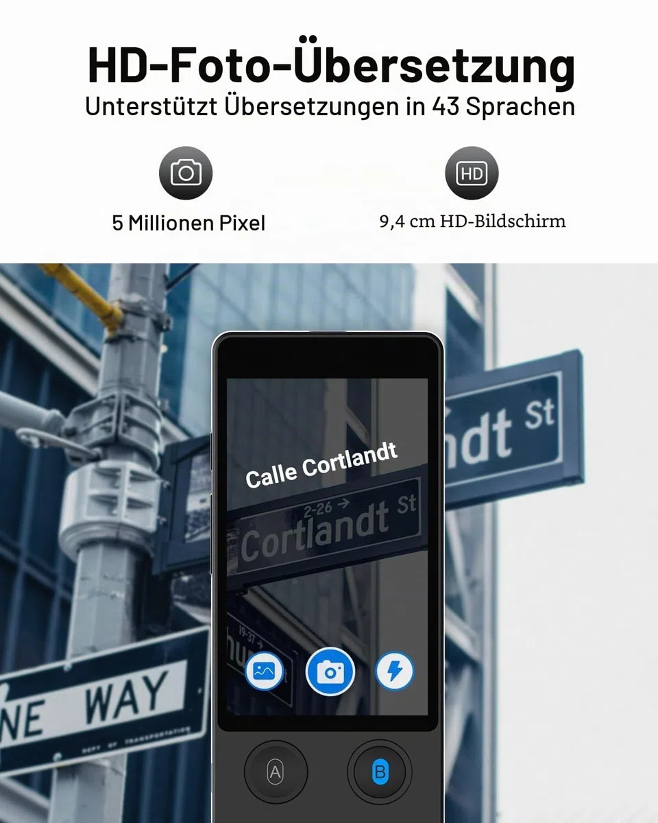 Xupurtlk Sprachübersetzer Gerät, Übersetzer Gerät Testsieger, Sprachübersetzer Ohne Internet, W12 Translator Echtzeit 144 Sprachen mit WiFi/Offline/Foto Unterstützung für Reisen,Lernen und Business