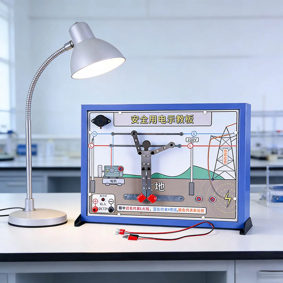 Physik Laborausrüstung für Schüler, Demonstrationstafel für Sicherheit und Strom mit Schutzfunktionen Interaktives Schalttafel Bildungspanel für die Mittelstufe Praktische Lehrhilfe für Physik