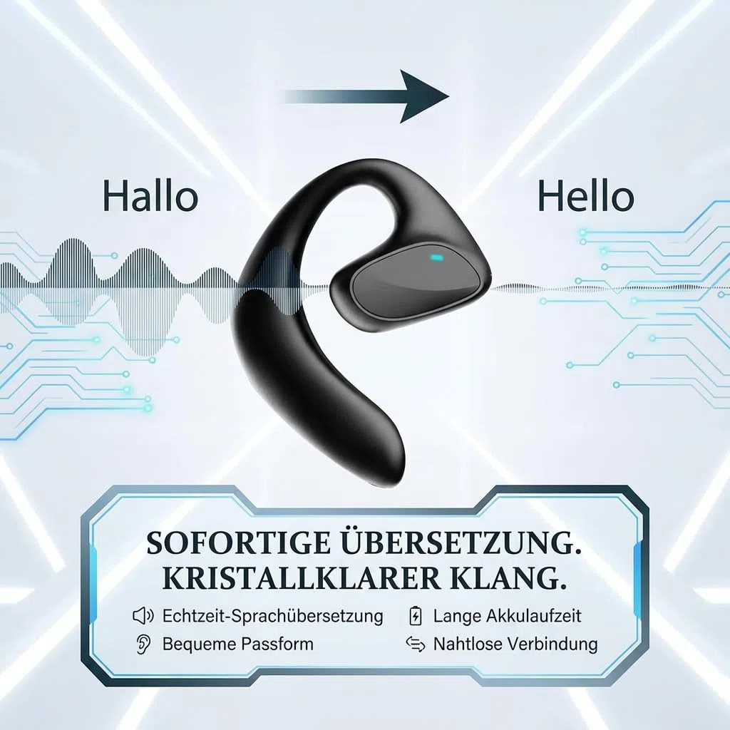 sonabuds übersetzer Original – Übersetzer Kopfhörer 144 Sprachen Echtzeit Übersetzung Mit Bluetooth Und Noise Cancelling Für Reisen Und Business Tragbar & Wiederaufladbar (Schwarz)