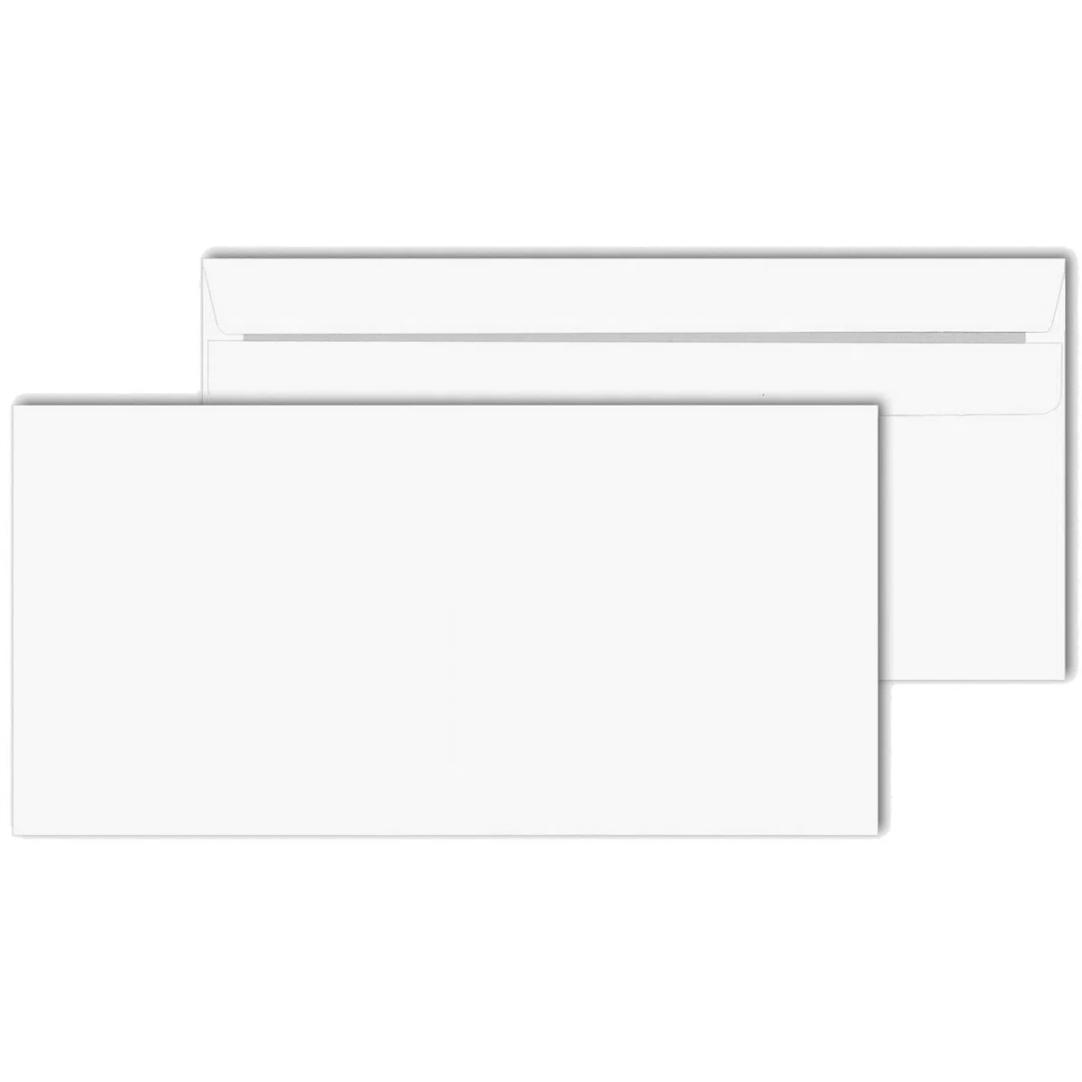 KK Verpackungen Briefumschläge DIN Lang 110x220 mm | 5000 Stück, selbstklebend ohne Fenster | Weiß 75 g/m² | Kuverts für Standardbriefe