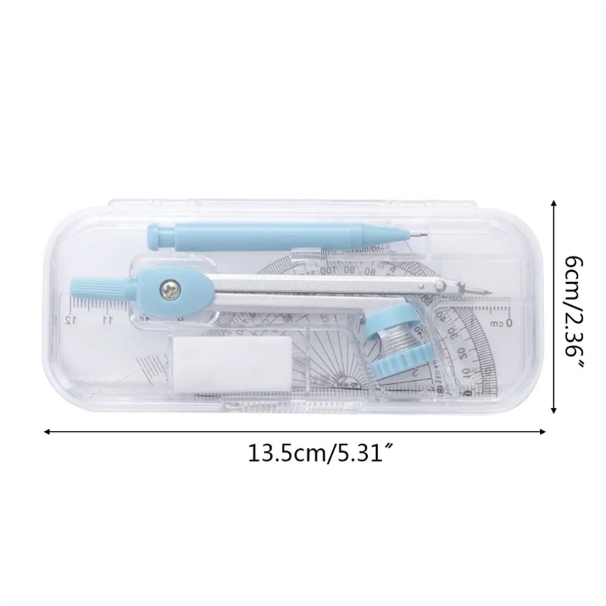 BAtlam Kompass-Geometrie-Kit 7-in-1-Kompass-Set Multifunktionales Quantizer-Kit Box for Studenten Mathe-Entwurf Zeichenwerkzeuge Schreibwaren Mathe-Set Kompass-Set (Color : A) (A)