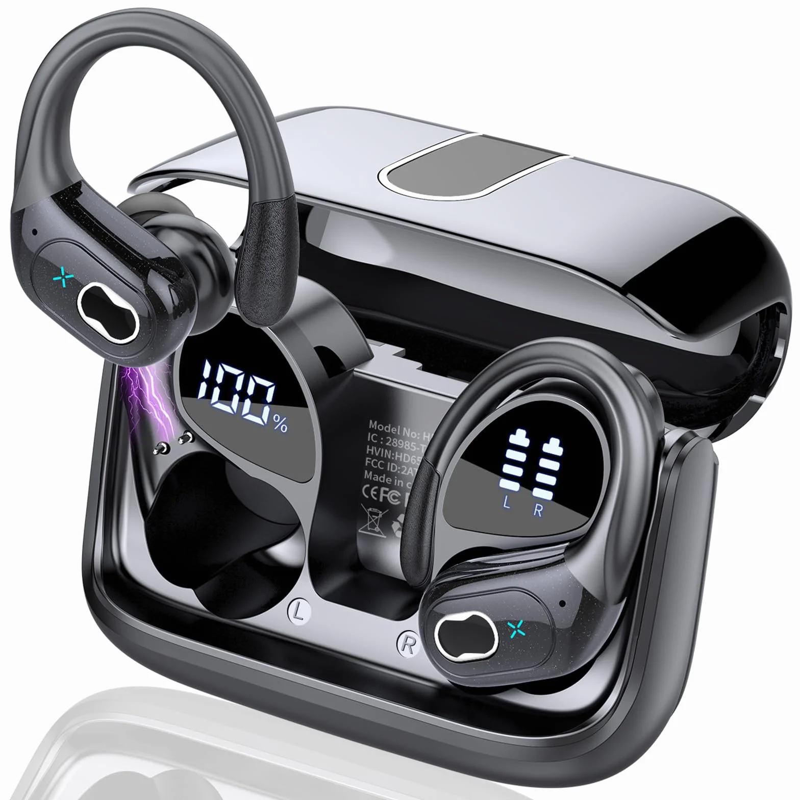 STECEi 3-in-1Bluetooth 5.4 AI Kopfhörer Übersetzer 164 Sprachen mit App, ENC Mic, 6 Übersetzungsmodi, Schwarz